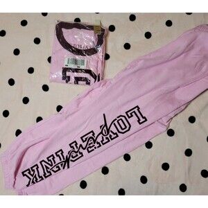 VS PINK outfit Campus pants & tee set L double bubble